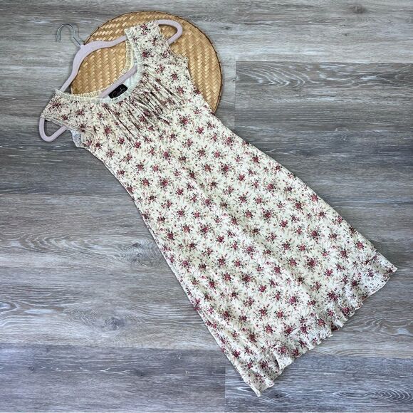 Vintage Dresses & Skirts - Vintage Y2K dainty floral cottagecore mini dress‎ ruffle women’s size XS